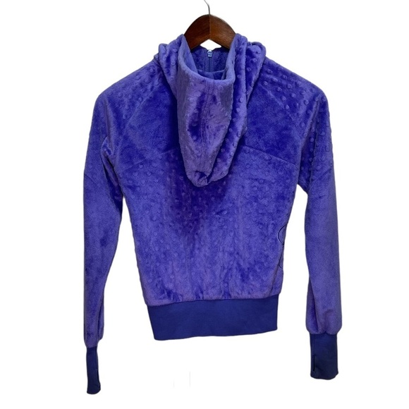 Triple Flip Purple Bubble Dot Fleece Zip up Sweater Size 10 - Picture 2 of 12